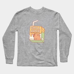 Funny Chill Juice Capybara Approved Juice Box Long Sleeve T-Shirt